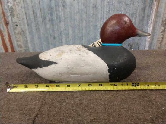 Mason Style Glass Eye Wooden Duck Decoy