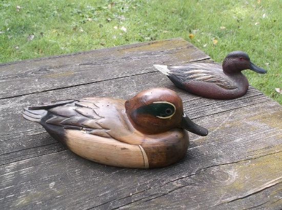 2 Hand Carved Duck Decoys Signed By Artists