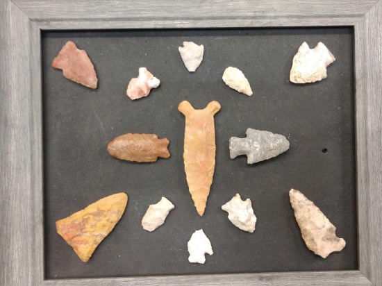 13 Arrowheads Native American Artifact