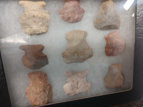 9 Hafted Scrapers Native American Artifact