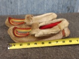 Pair Of Native American Caribou Skin Moccasins