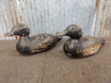 2 Vintage Wooden Duck Decoys