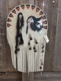 Hand Painted Native American Dream Catcher On Leather