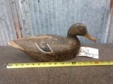 Vintage Glass Eye Wooden Duck Decoy