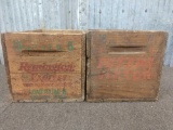 2 Vintage Wooden Ammo Shipping Boxes