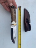 Stag Handle Gut Hook Knife