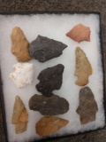 10 Arrowheads Native American Artifact