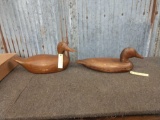 2 Vintage Wooden Duck Decoys