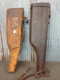 2 Vintage Leather Gun Scabbards