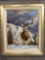 Original Oil On Canvas Painting Mule Deer With Double Drops