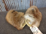 Brand New Red Fox Fur & Leather Mittens