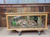 Coffee Table With 2 Whitetail Fawns Full Body Taxidermy Mount