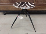 Zebra Skin & African Gemsbok Horn Accent Table