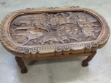 Outstanding Hand Carved Coffee Table Big Five African Game Animals