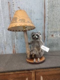 Raccoon Desk Lamp Taxidermy