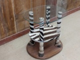 Zebra Foot End Table Taxidermy