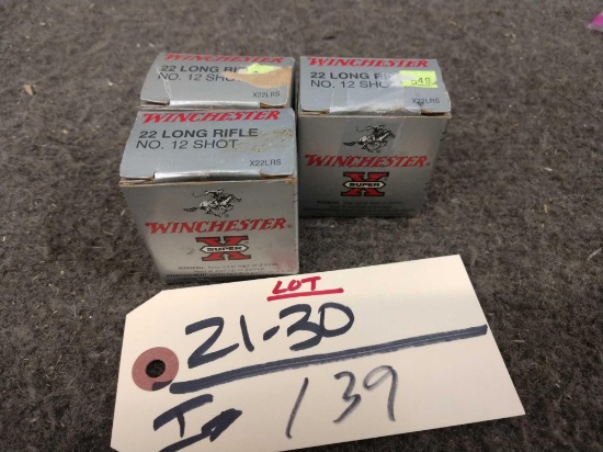 Approximately 138 rounds 22 long rifle shot shells