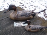 2 Signed Tom Taber Pintail Duck Decoys