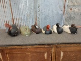 Six vintage wooden duck decoys