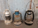 3 Vintage kerosene lanterns