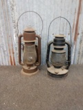 2 vintage kerosene lanterns