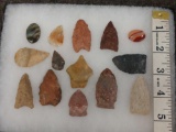 12 Arrowheads Native American Artifact