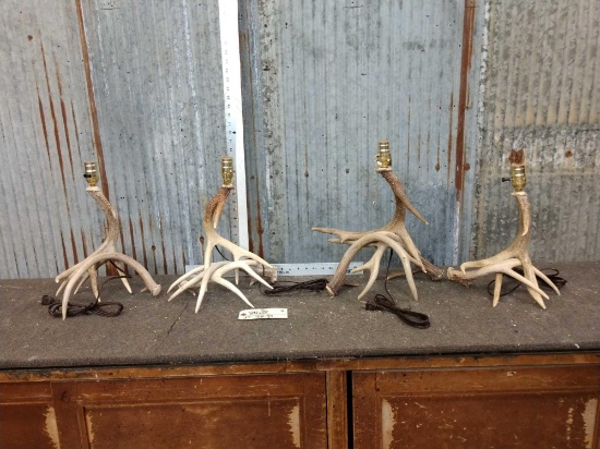 4 Whitetail Antler Desk Lamps