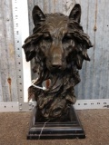 Bronze Wolf Bust Statue