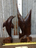 Hand Carved Ironwood Dolphin & Sailfish