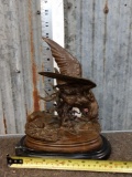 J. Moigniez Snipe In Flight Bronze Sculpture