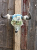 Hand painted Steer Skull