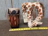 African Drum & Giraffe Stool