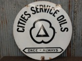 Vintage Cities Service Oils Porcelain Sign