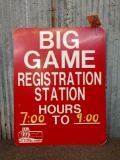 Retired Wisconsin Big Game Registration Sign