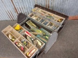 Vintage Kennedy Fishing Tackle Box With Lures
