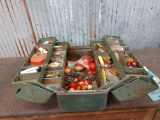 Vintage Grip Loc Fishing Tackle Box & Lures