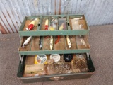 Vintage Grip Loc Fishing Tackle Box & Lures
