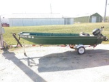 16' PolarKraft Flat Bottom Boat , Motor ,& Trailer