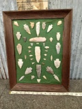 41 Arrowheads Framed American Indian Artifact