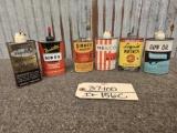 6 Vintage Gun Oil Cans