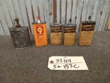 5 Vintage Gun Oil Cans