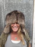 Raccoon Fur Bomber Style Hat