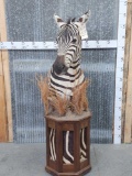 Zebra Pedestal Taxidermy Mount