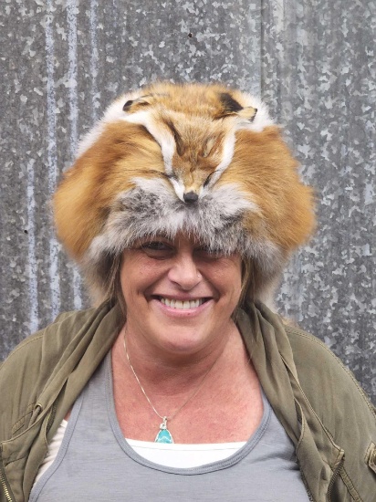 Red Fox Fur Mountain Man Hat