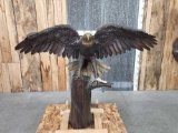 Spectacular Bronze Eagle Sculpture By W. Townsend