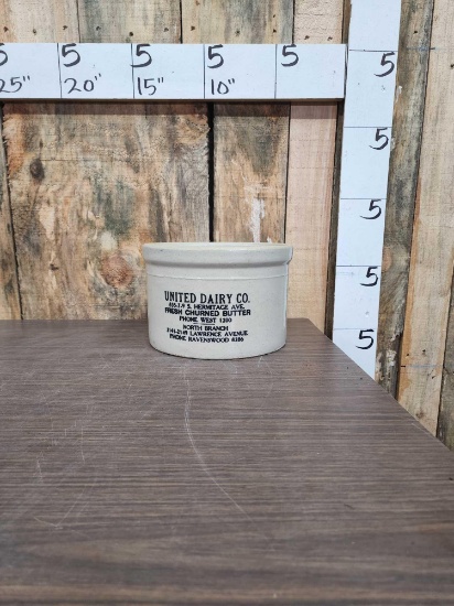 United Dairy Co. Stoneware Butter Crock
