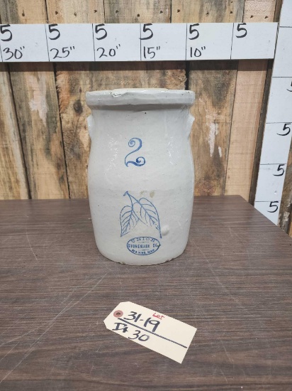 2 Gal. Union Stoneware Crock Butter Churn