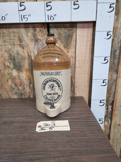 Rare Lion Brewery Stoneware Beer Dispenser
