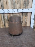 Vintage Footed Copper Ash Bucket