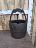 Vintage Primitive Wood Bucket